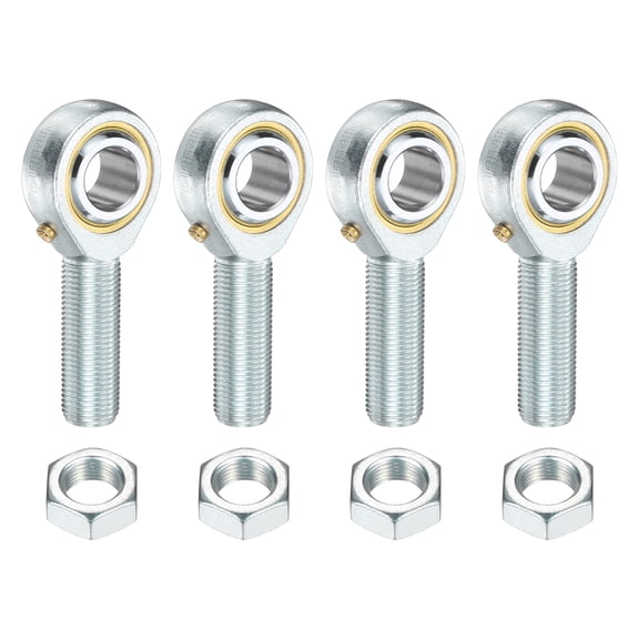 Uxcell 4 Pack POSB10 5/8 Inch Male Rod End Bearing, 5/8-18 UNF Right Hand Male Thread Rod End with Jam Nuts for Agriculture, Machinery, CNC Equipment