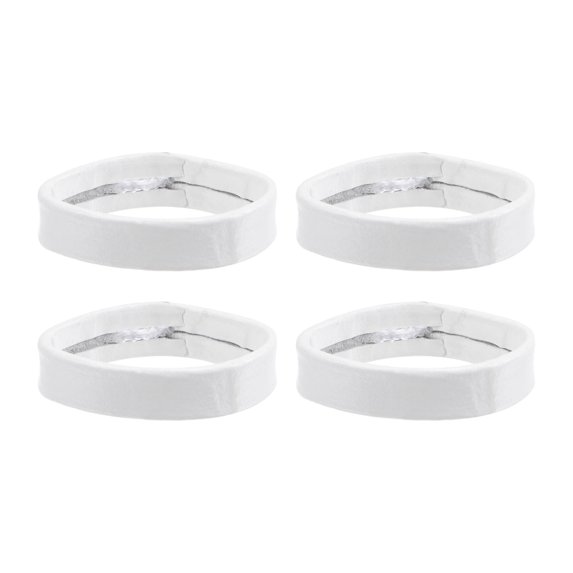 Uxcell 4 Pack PU Leather Loops Retaining Ring for 21mm Width Watch Band, White