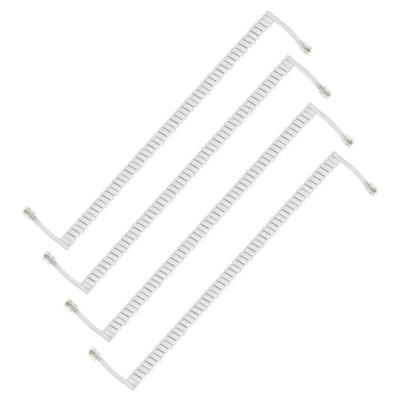 Uxcell 4 Pack Phone Cord for Landline, 9.8 Feet(Coiled 1.6 Feet) RJ9/RJ10 4P4C Landline Handset Cord Universal Telephone Phone Cable for Telephone Handset Accessory, White