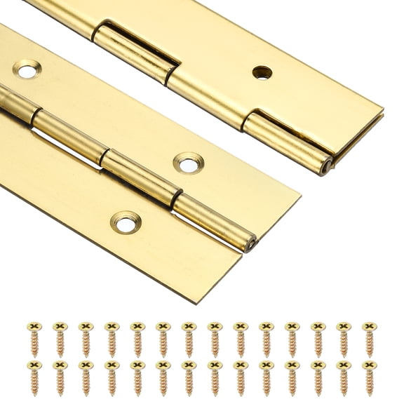 Uxcell 4 Pack Piano Hinge, 16"x2" Stainless Steel Continuous & Piano Hinges, Gold