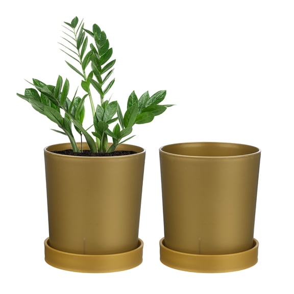 Uxcell 4-Pack Plant Pots, 4.5 Inch Plastic Pots with Drainage Holes for Indoor Plants Cactus Succulents Pot Small Plants Home