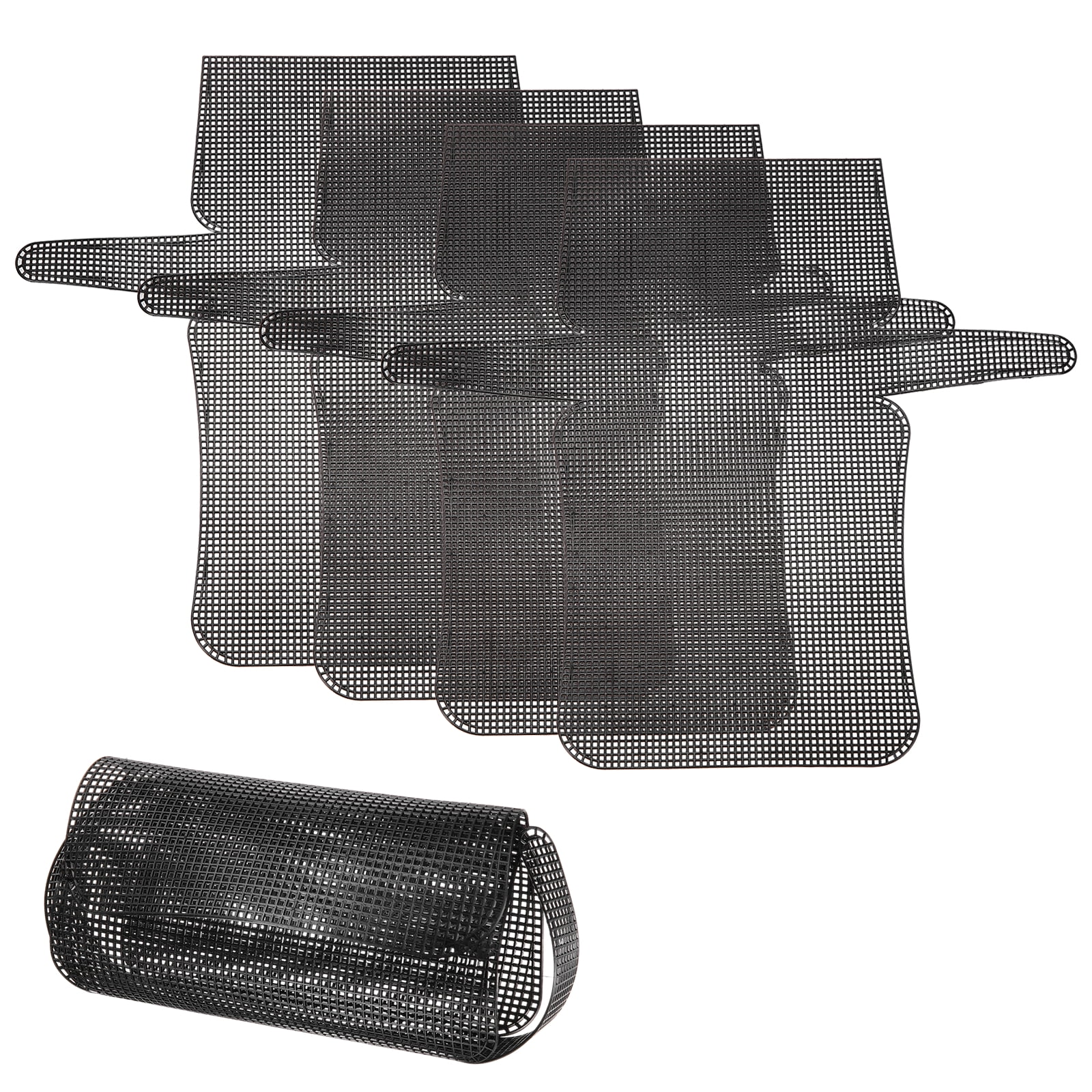 Uxcell 4 Pack Plastic Mesh Canvas Sheet, 16.5 x 18.1 Inch Plastic Mesh Sheet for Crochet  Purse Making, Blank Canvas for Embroidery, Crafting,  DIY Project, Black (Medium, 23 cm)