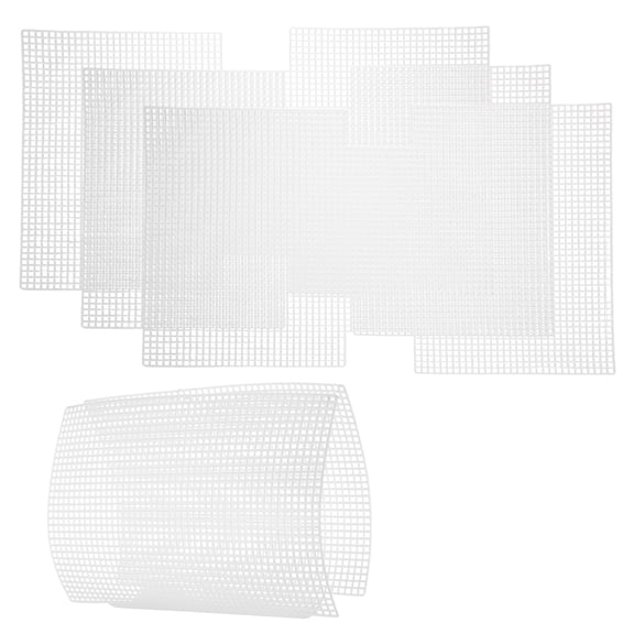 Uxcell 4 Pack Plastic Mesh Canvas Sheet, 17.2 x 10 Inch Plastic Mesh Sheet for Crochet Purse Making, Blank Canvas for Embroidery, Crafting, DIY Project, White