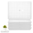 thumbnail image 1 of Uxcell 4-Pack Plastic Plant Saucers, 5.2 x 7.2 Inch ID Rectangular Plant Pot Water Trays [6 x 8 Inch OD, White], 1 of 6