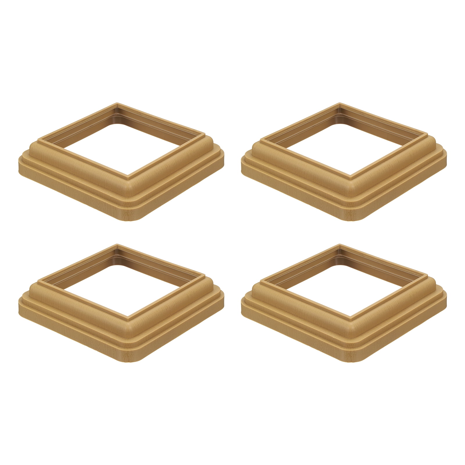 Uxcell 4 Pack Post Skirt, 4 x 4 Inch One-Piece Plastic Post Base Cover ...