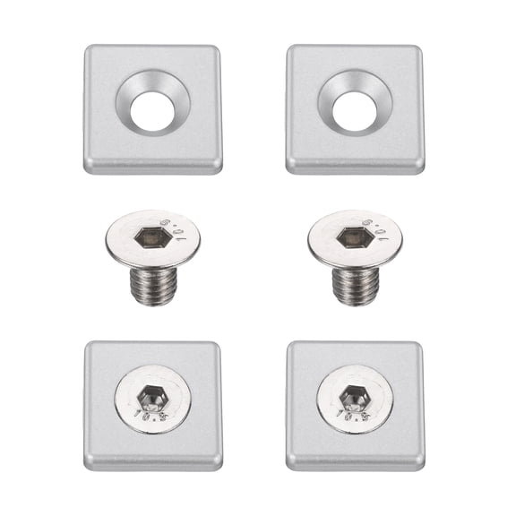 Uxcell 4 Pack Profile End Cap, Aluminum 3030 Series EU Standard 8mm T-Slot Aluminum Extrusion End Cap Bracket with Screws for Fish Tank Rack, Storage Rack, Silver