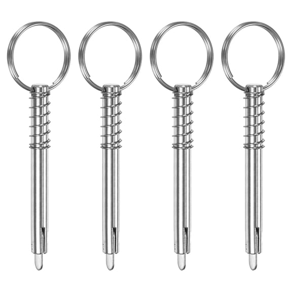 Uxcell 4-Pack Quick Release Pins, 316 Stainless Steel 8mm Dia., 66mm Usage Length Bimini Top Pin with Drop Cam & Spring for Deck Boat/Canopy, Marine Hardware