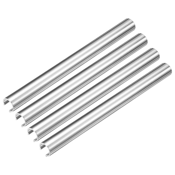 Uxcell 4 Pack Radiator Pipe Sleeves 15 x 200mm (0.59 x 7.87") - Plastic Radiator Pipe Covers for Kitchen, Bathroom, Toilet Gas Wall Tube Decoration, Silver