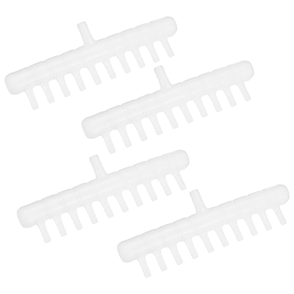 Uxcell 4-Pack Rake-Shaped Hose Joint Diverter, 10-Way Water Flow Divider for Aquarium Garden [Transparent]