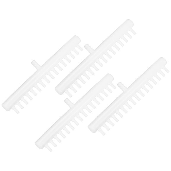 Uxcell 4-Pack Rake-Shaped Hose Joint Diverter, 16-Way Water Flow Divider for Aquarium Garden [Transparent]