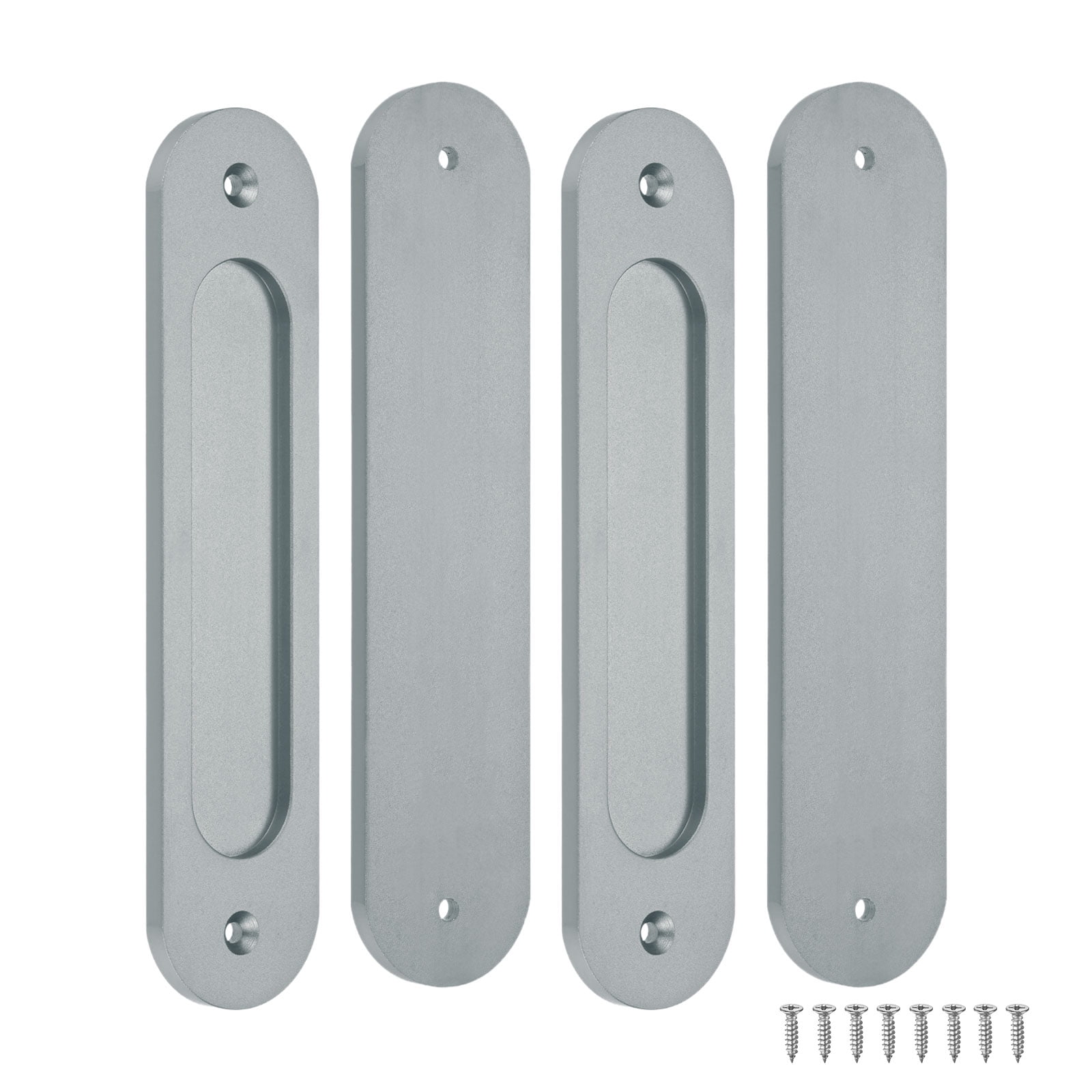 Uxcell 4-Pack Recessed Finger Pulls, 7 Inch Aluminum Alloy Sliding