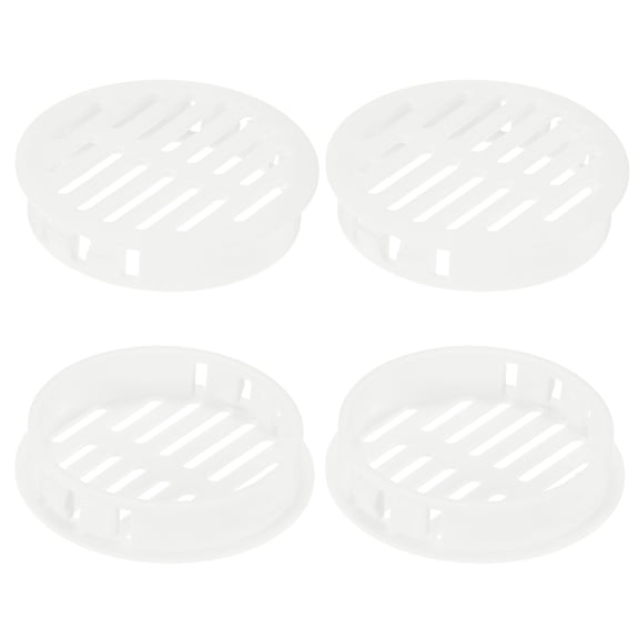 Uxcell 4-Pack Round Soffit Vents, 50mm/2 Inch Plastic Air Vents Grille Circular Soffit Vents Cover for Bathroom Home/ Office/Kitchen/Cabinet/Wardrobe [White]