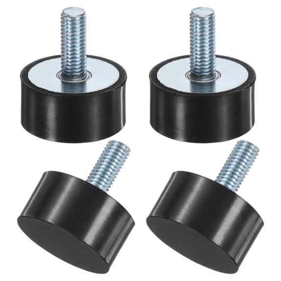 Uxcell 4-Pack Rubber Mounts with M10 x 25mm Studs Male D40mmxH20mm