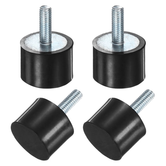 Uxcell 4-Pack Rubber Mounts with M5 x 15mm Studs Male D20mmxH15mm