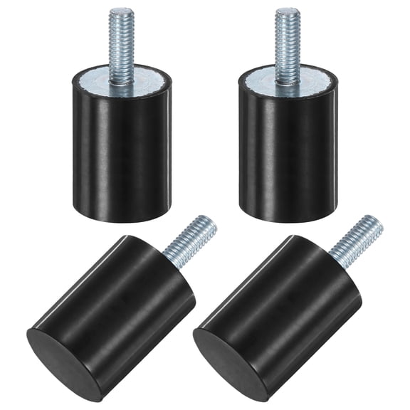 Uxcell 4-Pack Rubber Mounts with M8 x 23mm Studs Male D30mmxH40mm