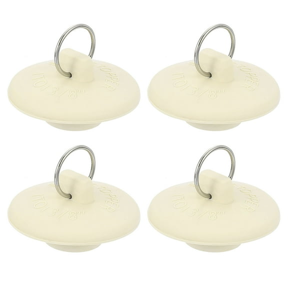 Uxcell 4 Pack Rubber Sink Plug, Bathtub Drain Stopper Fit for 1" to 1-3/8", White