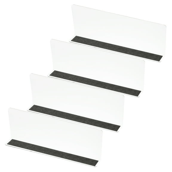 Uxcell 4 Pack Shelf Dividers for Closet Organization, 11.1x1.6x4" Acrylic Magnetic Closets Separator Kitchen Cabinet Shelves Under Bed Blocker for Bedroom Kitchen Office, Clear