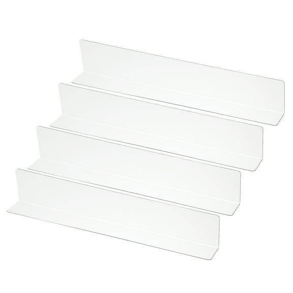 Uxcell 4 Pack Shelf Dividers for Closet Organization, 13.8x1.6x2.4" Acrylic Closets Separator Kitchen Cabinet Shelves Under Bed Blocker for Bedroom Kitchen Office, Clear