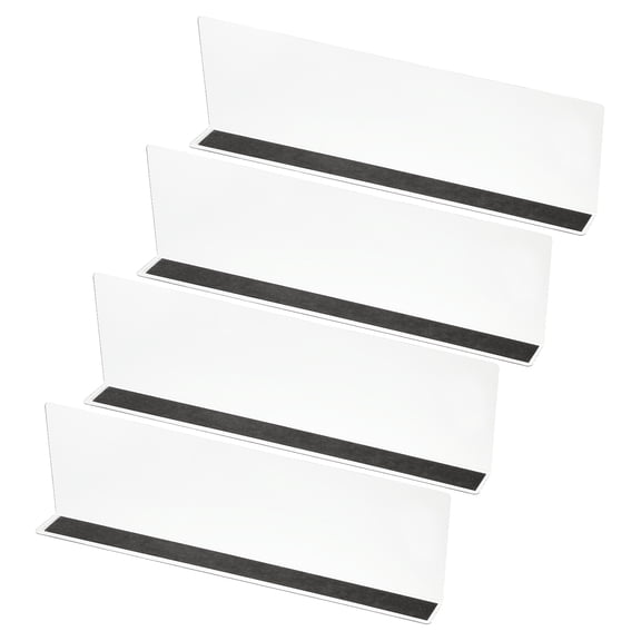 Uxcell 4 Pack Shelf Dividers for Closet Organization, 15.8x1.6x4.8" Acrylic Magnetic Closets Separator Kitchen Cabinet Shelves Under Bed Blocker for Bedroom Kitchen Office, Clear