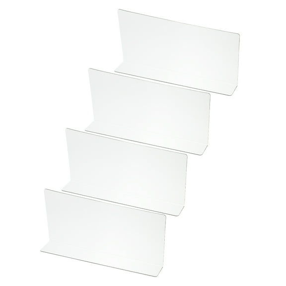 Uxcell 4 Pack Shelf Dividers for Closet Organization, 9.9x1.6x4.8" Acrylic Closets Separator Kitchen Cabinet Shelves Under Bed Blocker for Bedroom Kitchen Office, Clear