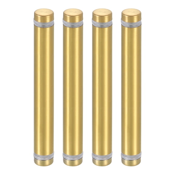 Uxcell 4 Pack Sign Standoff Screws, 1/2"x3.54" Stainless Steel Advertising Screws, Gold