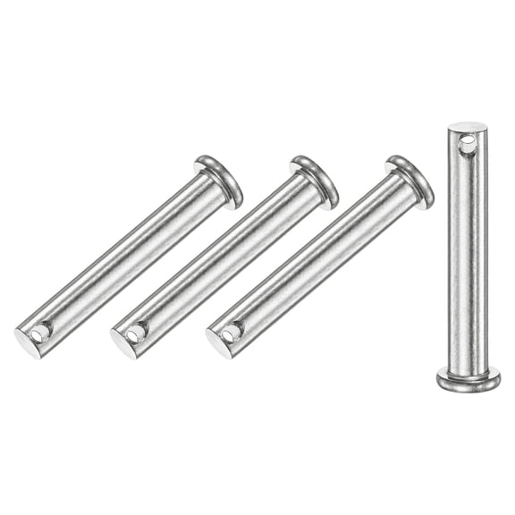 Uxcell 4-Pack Single Hole Clevis Pins, M8 x 50mm 304 Stainless Steel Flat Head Clevis Pins Link Hinge Pin Reusable