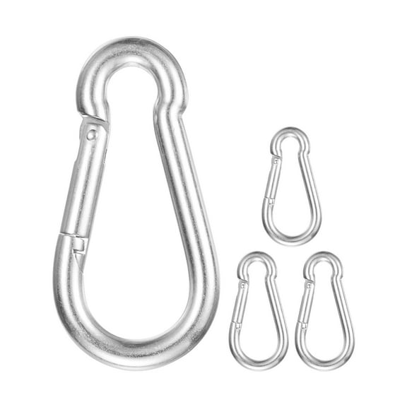 Uxcell 4-Pack Spring Snap Hooks, M10 Stainless Steel 3.96 Inch Quick Link Snap Hooks for Keychain Clip