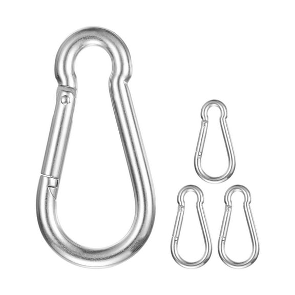 Uxcell 4-Pack Spring Snap Hooks, M11 Stainless Steel 4.75 Inch Quick Link Snap Hooks for Keychain Clip