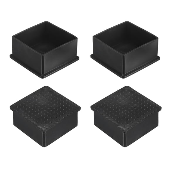 Uxcell 4-Pack Square Furniture Leg Caps, 2.36" (60mm) Leg Caps for Chairs/Table/Bed