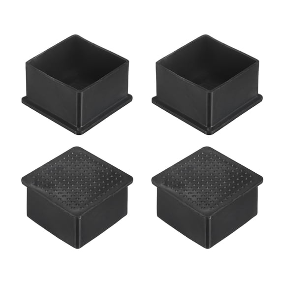 Uxcell 4-Pack Square Furniture Leg Caps, 2" (50mm) Leg Caps for Chairs/Table/Bed
