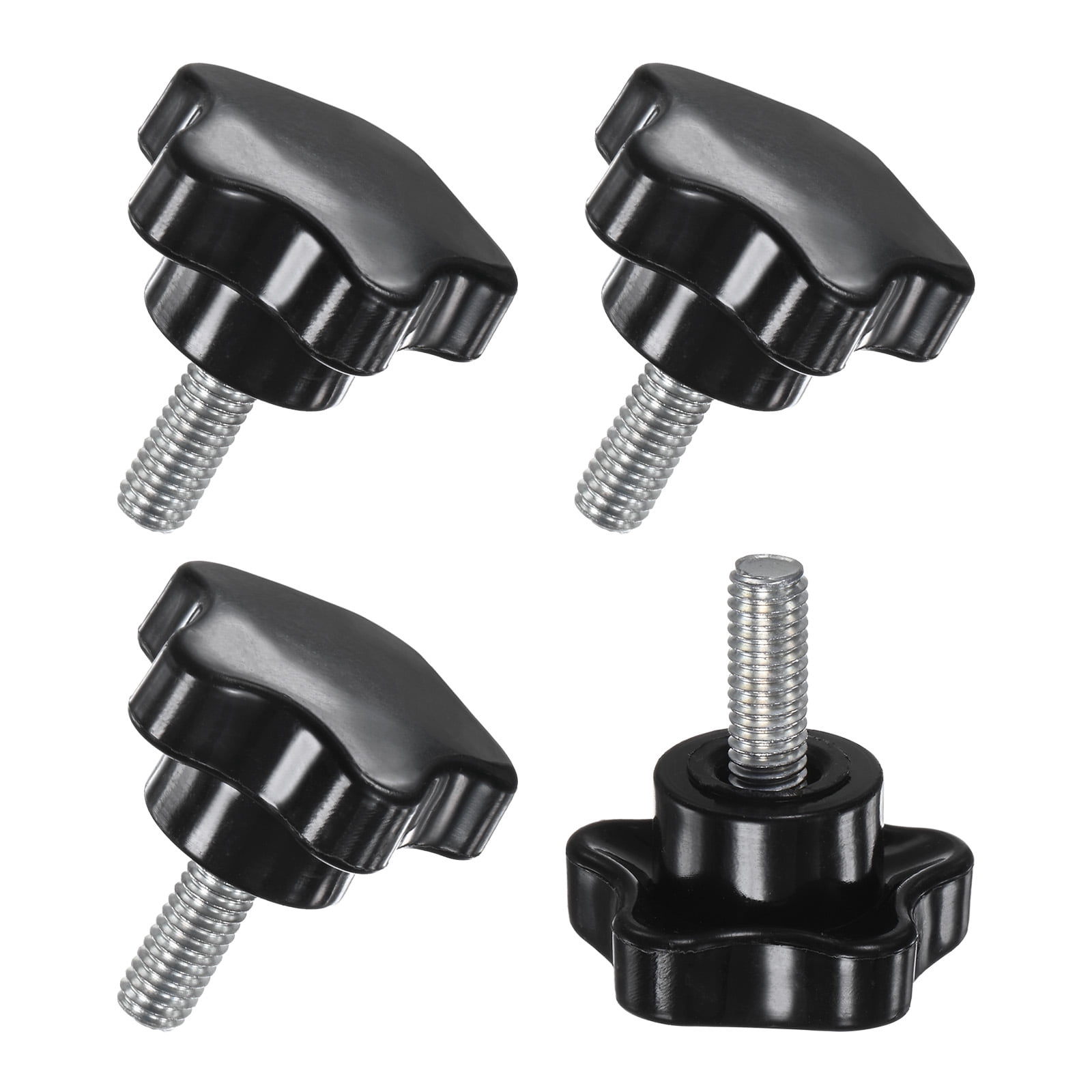Machine Thread Knob Uxcell 4-Pack Star Clamping Knobs, M6x16mm Male Thread Hand Tightening ...