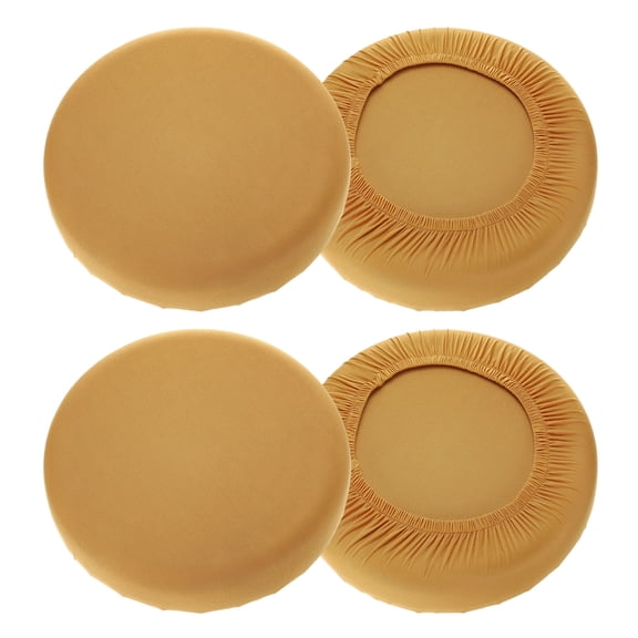 Uxcell 4 Pack Stool Covers Round 16-20" Washable Dustproof Slipcover with Elastic Fluorescent Camel