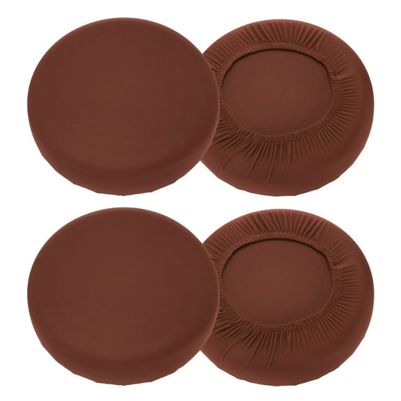 Uxcell 4 Pack Stool Covers Round, 16-20 Inch Bar Stool Covers Washable Dustproof Slipcover Seat Cushion with Elastic for Bar Kitchen Living Room Decor, Light Brown