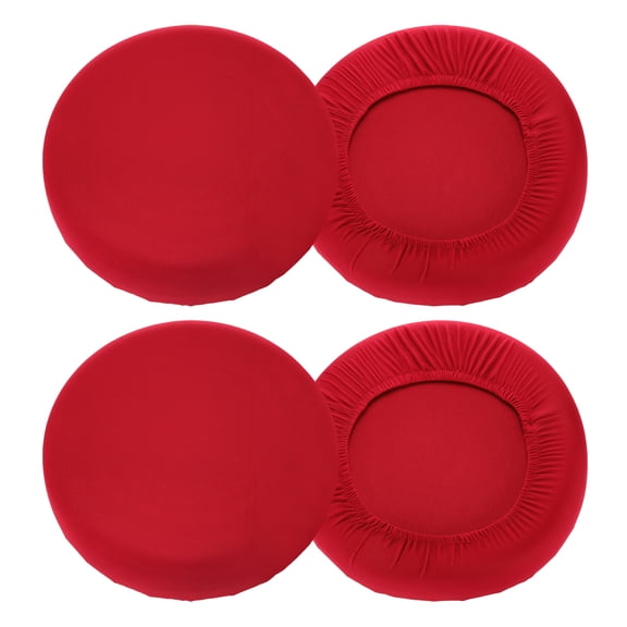 Uxcell 4 Pack Stool Covers Round 16-20" Washable Dustproof Slipcover with Elastic Fluorescent Red