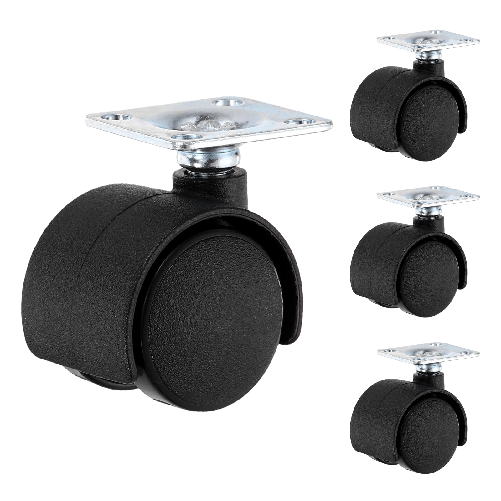 Uxcell 4 Pack Swivel Caster Wheels, 1.2 Inch Plate Swivel Nylon ...