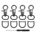 thumbnail image 1 of Uxcell 4 Pack Swivel Snap Hook, 20mm(3/4") Trigger Snap with D Ring Heavy Duty Metal Lobster Claw Clasp Lanyard Clips for Straps Bags Belting Leathercraft, Gun Black, 1 of 6