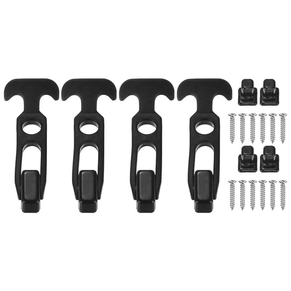 Uxcell 4-Pack T-Handle Rubber Flexible Draw Latches 3.9" Flexible T-Handle Hasp Rubber for Toolbox, Black