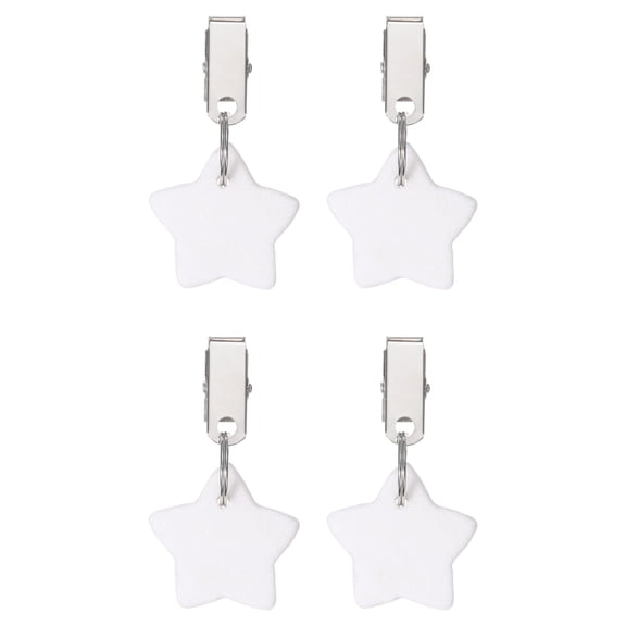 Uxcell 4 Pack Tablecloth Weights Marble Table Cover Weights with Metal Clips Star Shape Stone Tablecloth Pendant 4 x 4cm for Outdoor Party Picnic Garden Table Decoration White