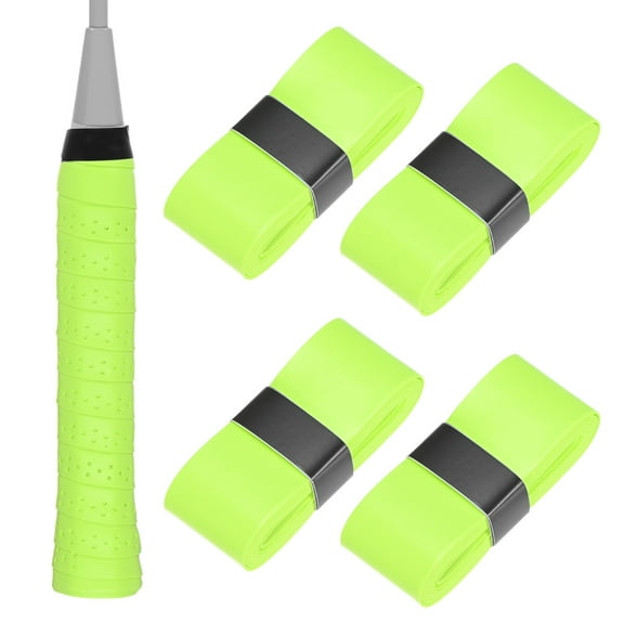 Uxcell 4-Pack Tennis Racket Grip Tape Anti-Slip Sweat Absorbent Pickleball Overgrip Grip Tapes for Pickleball/Racquetball/Badminton Fluorescent Yellow