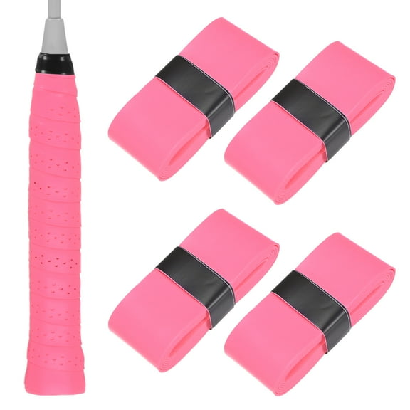 Uxcell 4-Pack Tennis Racket Grip Tape Anti-Slip Sweat Absorbent Pickleball Overgrip Grip Tapes for Pickleball/Racquetball/Badminton Pink