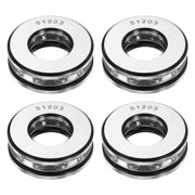Uxcell 4 Pack Thrust Ball Bearings, 17mm Bore 35mm OD 12mm Thick 51203 Single Row Roller, Chrome Steel Axial Ball Bearing, ABEC5