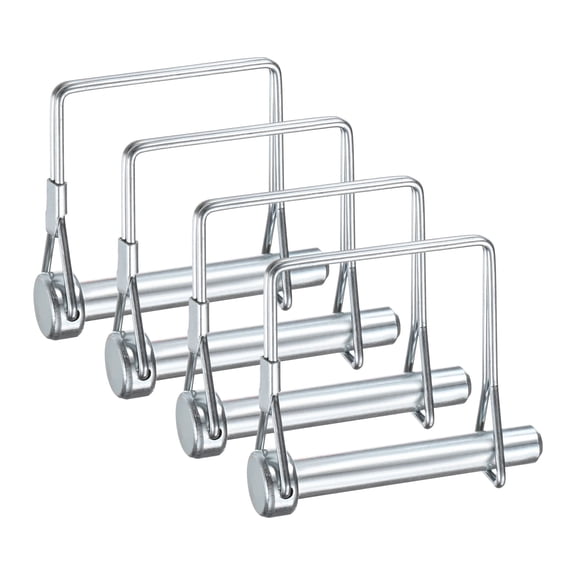 Uxcell 4-Pack Trailer Coupler Pin, 0.36" Diameter 2.36" Long Carbon Steel Galvanized Square Lock Wire Hitch Pins Coupler PTO Shaft