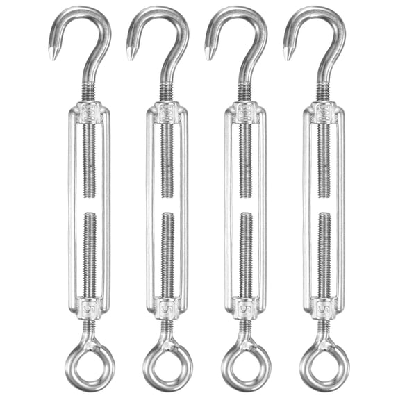 Uxcell 4-Pack Turnbuckle Hook and Eye, M5 Stainless Steel Heavy Turnbuckles Wire Rope Tension Adjustable Tension