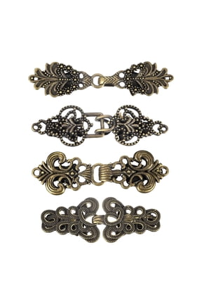 4 pack Vintage Sweater Clips Cape Cloak Clasp Cardigan Clips Shawl Clasp, Bronze