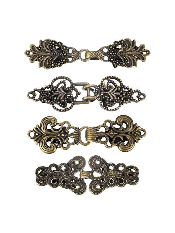 4 pack Vintage Sweater Clips Cape Cloak Clasp Cardigan Clips Shawl Clasp, Bronze