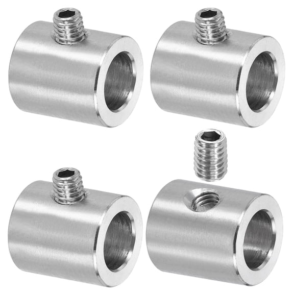 Uxcell 4 Pack Wire Rope Clips, 11mm ID 18mm OD Single Hole Lock Cable Clamps, 304 Stainless Steel Secure Fasteners with M6 Screws for Cable Rigging, Silver