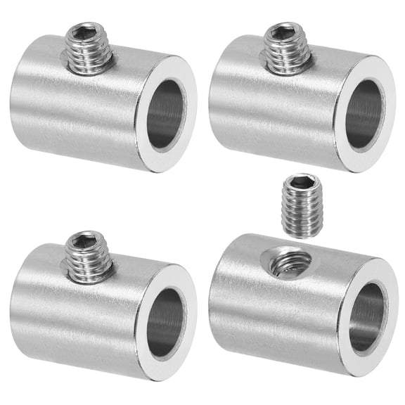 Uxcell 4 Pack Wire Rope Clips, 9mm ID 16mm OD Single Hole Lock Cable Clamps, 304 Stainless Steel Secure Fasteners with M6 Screws for Cable Rigging, Silver