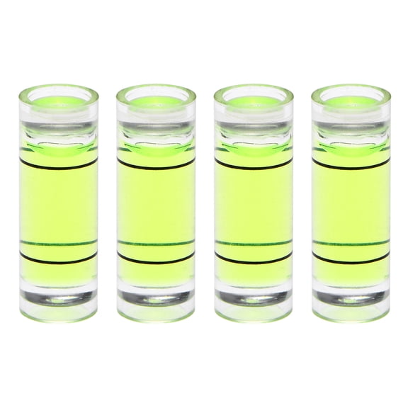 Uxcell 4 Packs Cylindrical Bubble Level 8x23mm Mini Bullseye Spirit Levels for Camera Tripod Telescope, Green