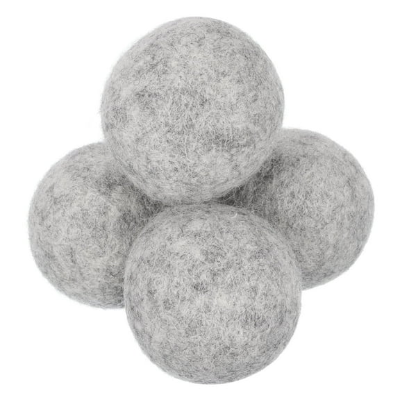 Uxcell 4 Packs Dryer Balls, 2 Inches Wool Dryer Balls for Dryer Laundry, Light Grey