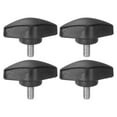 thumbnail image 1 of Uxcell 4 Packs M5 x 10mm Male Thread Tee Wing Knobs Thumb Screw Clamping Knobs Grip Black, 1 of 5